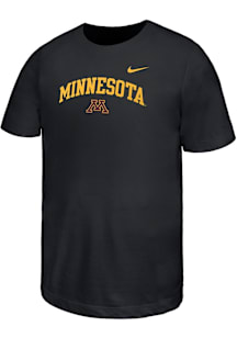 Nike Minnesota Golden Gophers Youth Black Arched Wordmark Short Sleeve T-Shirt