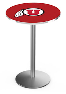 Utah Utes Stainless Round Base Pub Table