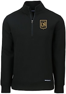 Cutter and Buck Los Angeles FC Mens Black Roam Long Sleeve Qtr Zip Pullover