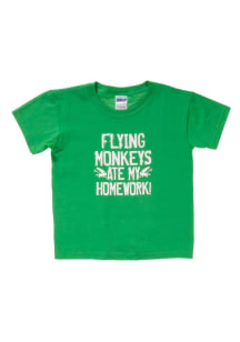 Wizard of Oz Youth Green Flying Monkeys Ate My Homework Short Sleeve T Shirt