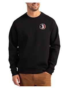 Cutter and Buck Florida State Seminoles Mens Black Vault Roam Long Sleeve Crew Sweatshirt