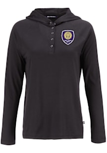 Cutter and Buck Orlando City SC Womens Black Coastline Eco Hooded Sweatshirt
