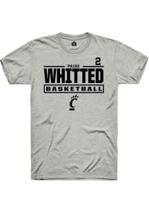 Paige Whitted Rally Mens Ash Cincinnati Bearcats NIL Stacked Box Player T Shirt