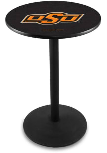 Oklahoma State Cowboys Black Round Base Pub Table