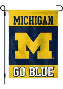 Blue Michigan Wolverines Slogan Garden Flag