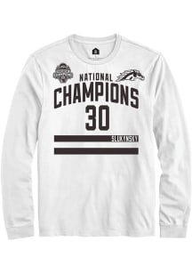 Hampton Slukynsky Mens White Western Michigan Broncos NIL 2025 National Champions Shirzee Long Sle..