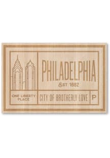 Philadelphia Wooden Rectangle Stickers