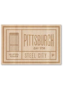 Pittsburgh Wooden Rectangle Stickers