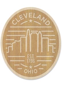 Cleveland Wooden Oval Cityscape Stickers