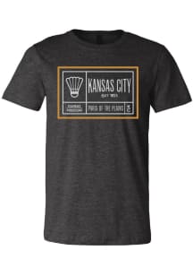 Kansas City Dark Grey Shuttlecock Short Sleeve T Shirt