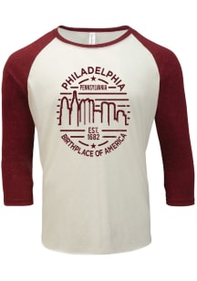 Philly Cream Skyline Raglan 3/4 Sleeve T Shirt