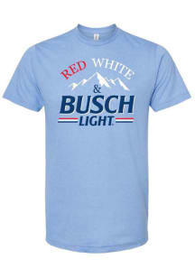 RALLY Blue Red White &amp; Busch Short Sleeve Fashion T Shirt