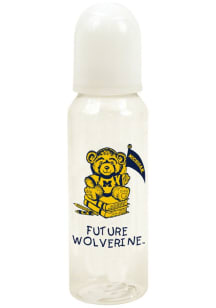 9 oz. Round Michigan Wolverines Baby Bottle - White