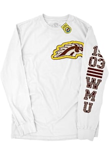 Western Michigan Broncos White Redux Letterman Long Sleeve T Shirt