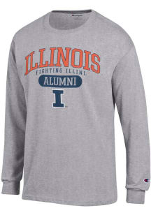 Mens Illinois Fighting Illini Grey Champion Pill Alumni Jersey Tee