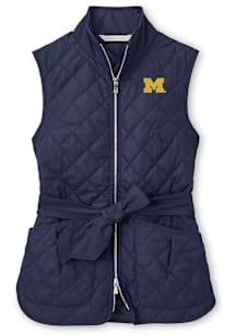 Michigan Wolverines Womens Navy Blue Scout Diamond Quilted Vest