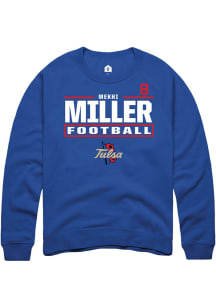 Mekhi Miller Rally Mens Blue Tulsa Golden Hurricane NIL Stacked Box Player Crew