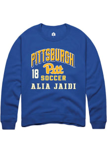 Alia Jaidi Rally Mens Blue Pitt Panthers NIL Arch Logo Player Crew