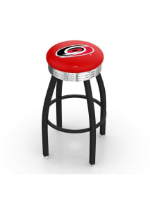Carolina Hurricanes 3 Ring Chrome Seat Pub Stool - Black