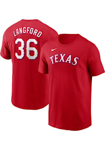 Wyatt Langford Texas Rangers Red Alt Short Sleeve Player T Shirt