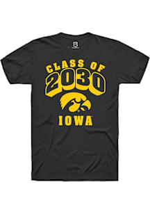 Summit Sportswear Iowa Hawkeyes Black Class of 2030 Short Sleeve T Shirt
