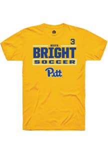 Maya Bright Rally Mens Gold Pitt Panthers NIL Stacked Box Player T Shirt