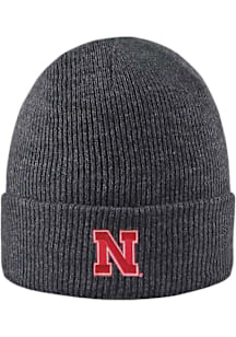 LogoFit Nebraska Cornhuskers Charcoal Northpole Cuffed Mens Knit Hat