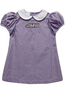 Vive La Fete James Madison Dukes Toddler Girls Purple Gingham Collar Short Sleeve Dress