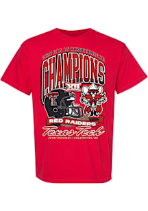 Texas Tech Red Raiders Red 2025 Big 12 Football Champions Mascot Short Sleeve T Shirt