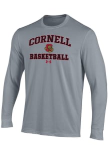 Under Armour Cornell Big Red Grey Basketball Performance Long Sleeve T Shirt