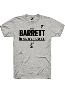 Kali Barrett Cincinnati Bearcats Ash NIL Stacked Box Short Sleeve Player T Shirt