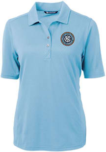 Cutter and Buck New York City FC Womens Light Blue Virtue Eco Pique Short Sleeve Polo Shirt