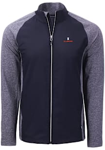 Cutter and Buck Illinois Fighting Illini Mens Navy Blue Adapt Eco Big and Tall Light Weight Jacket