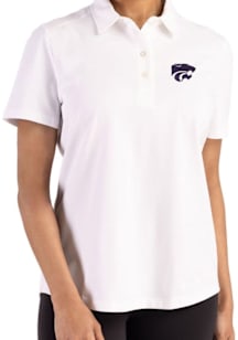 Womens K-State Wildcats White Cutter and Buck Advantage Short Sleeve Polo Shirt