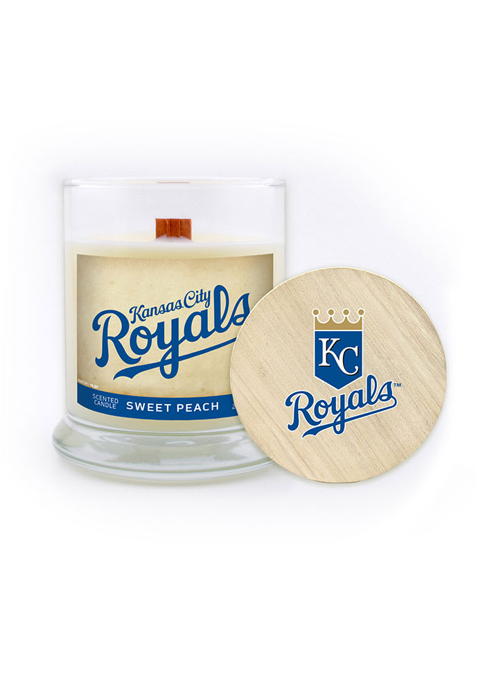 Kansas City Royals Sweet Peach 8oz Glass Blue Candle