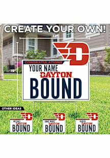 Dayton Flyers Personalized School Bound Yard Sign - White