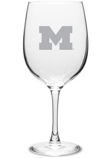 Blue Michigan Wolverines 19oz Wine Glass