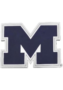 Michigan Wolverines Pewter Car Emblem - Navy Blue