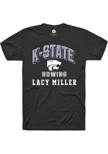 Lacy Miller Rally Mens Black K-State Wildcats NIL Arch Logo Player T Shirt