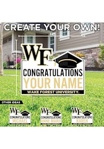 Wake Forest Demon Deacons Personalized Congratulations Grad Yard Sign - White