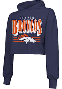 Denver Broncos Womens Navy Blue Bernard Hooded Sweatshirt