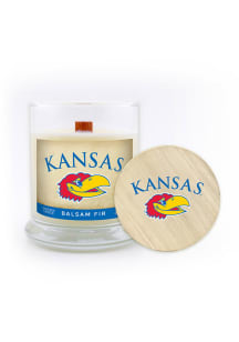 Kansas Jayhawks Balsam Fir 8oz Glass White Candle