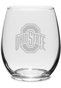 Red Ohio State Buckeyes 21 oz Etched Stemless Wine Glass