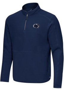 Mens Penn State Nittany Lions Navy Blue Antigua Step Up Qtr Zip Pullover