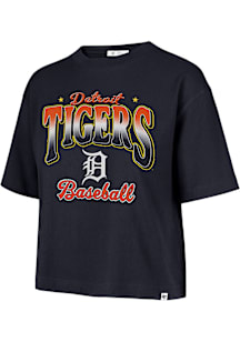 47 Detroit Tigers Womens Navy Blue Reed Short Sleeve T-Shirt
