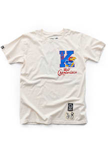 Wilt Chamberlain  Kansas Jayhawks White Roots of Fight Basketball Short Sleeve Fashion T Shirt