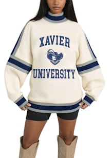 Gameday Couture Xavier Musketeers Womens Ivory Vivid Motion Crew Sweatshirt