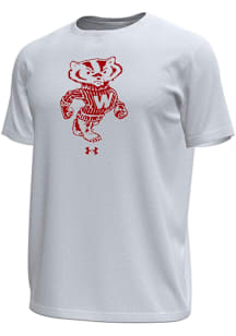 Under Armour Wisconsin Badgers White Mascot White Out Short Sleeve T Shirt