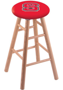 NC State Wolfpack Round Cushion Oak Pub Stool - Brown