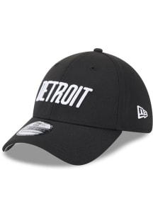 New Era Detroit Tigers Mens Black City Connect White Logo 39THIRTY Flex Hat